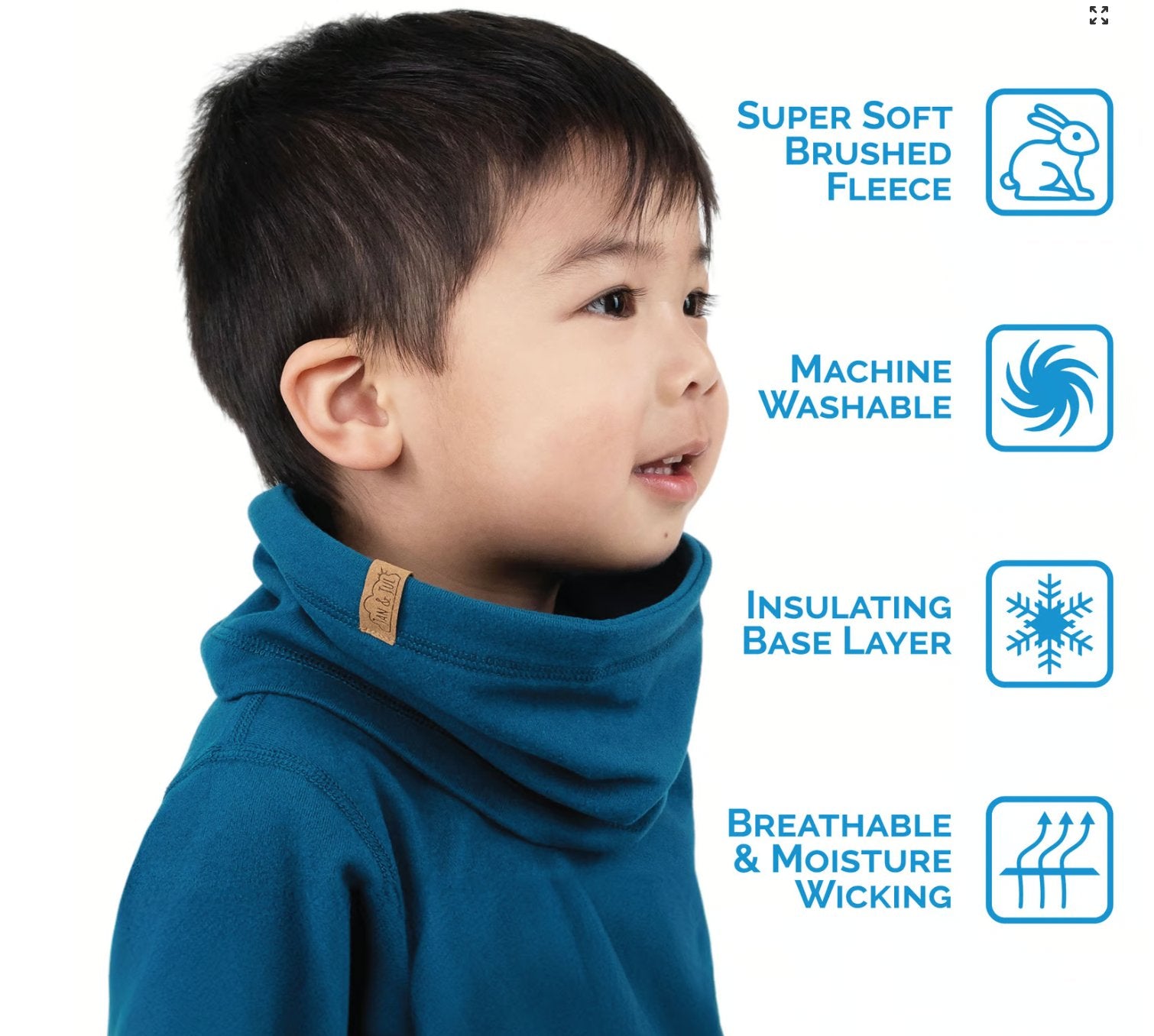 Kids Thermal Neck Warmer | Deep Blue Jan & Jul - enjoykidsus