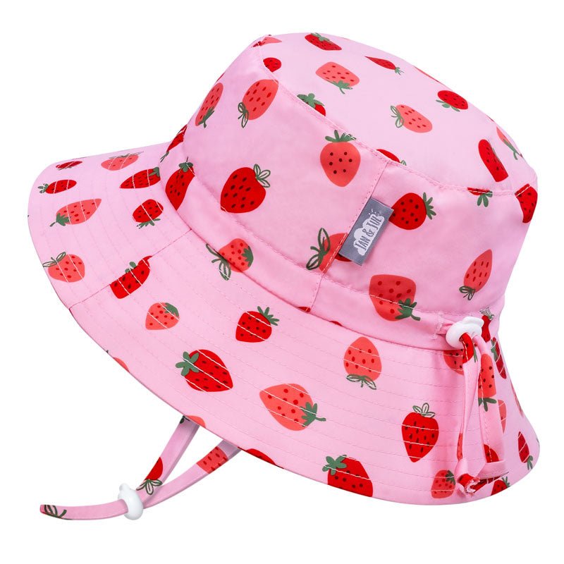 Kids Water Repellent Bucket Hats | Pink Strawberry Jan n Jul - enjoykidsus