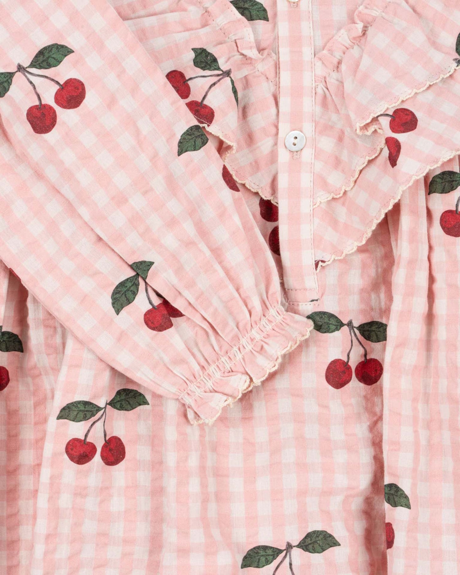 Konges Sløjd Kim Frill Dress - cherry check konges sløjd