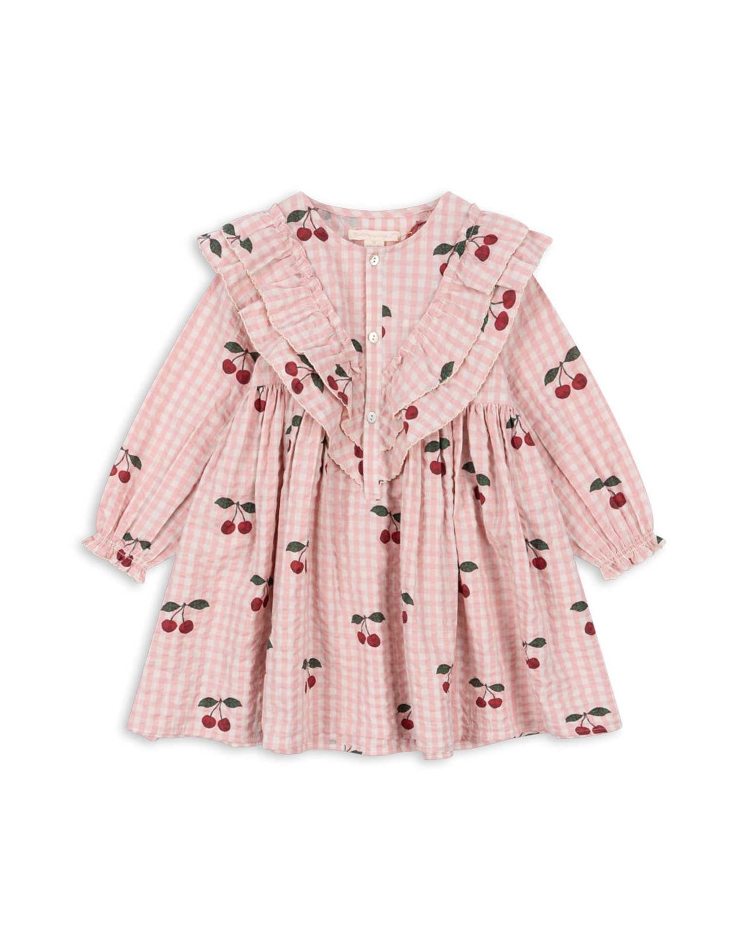 Konges Sløjd Kim Frill Dress - cherry check konges sløjd