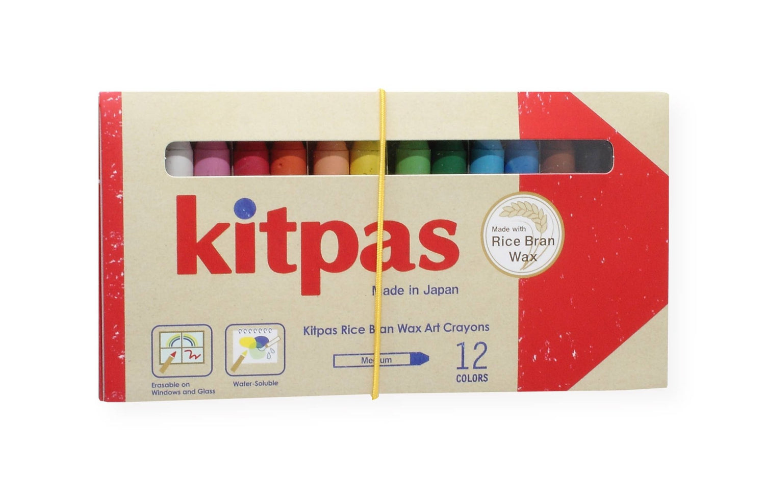 Kitpas - Kitpas Rice Bran Wax Art Crayons 12 Colors Kitpas