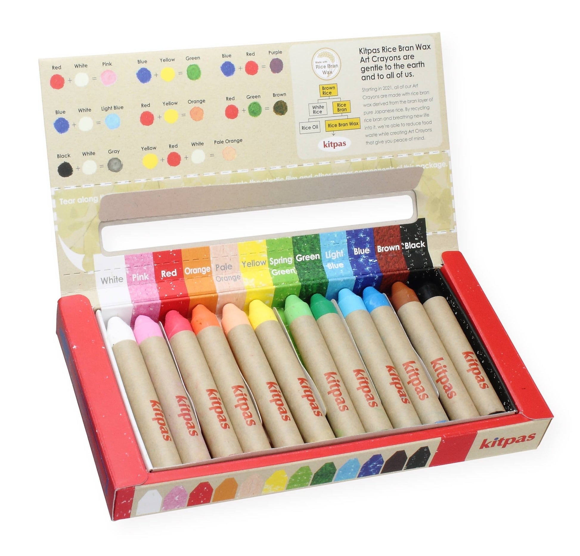 Kitpas - Kitpas Rice Bran Wax Art Crayons 12 Colors Kitpas - enjoykidsus