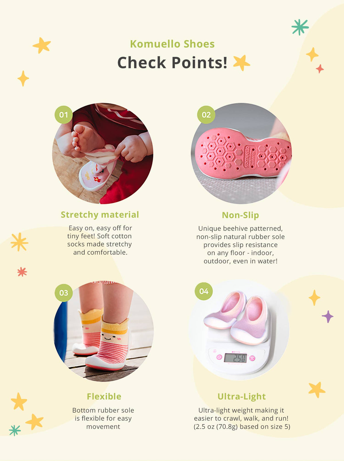 Komuello - Komuello first walker baby sock shoes - Train Komuello