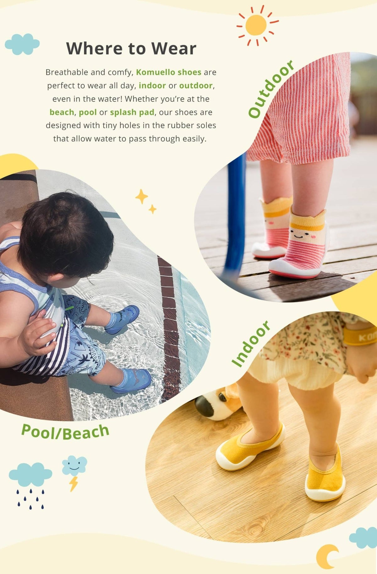 Komuello - Komuello first walker baby sock shoes - Train Komuello