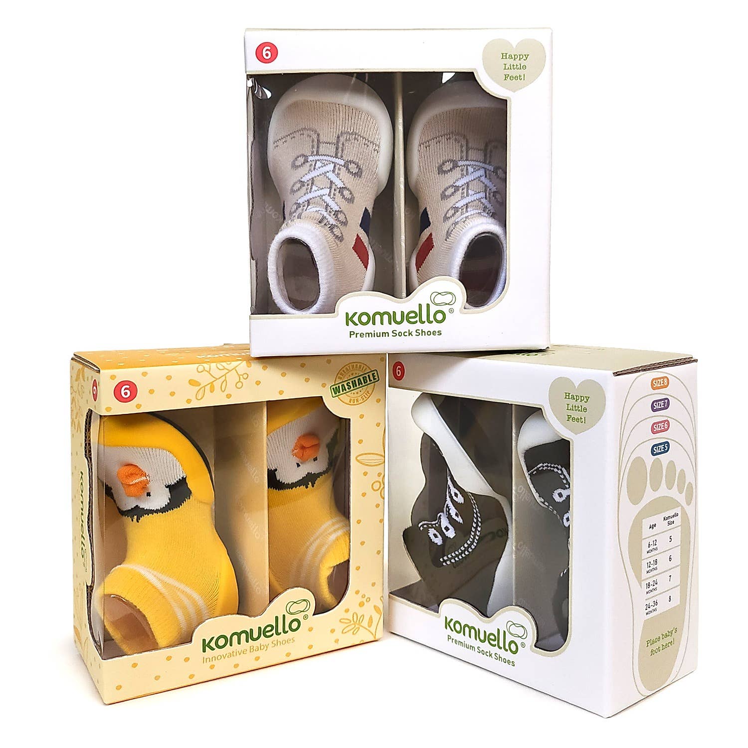 Komuello - Komuello first walker baby sock shoes - Train Komuello