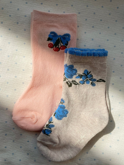 Konges Sløjd 2 Pack Jacquard Socks - Amarena/Tramonto Konges Sløjd