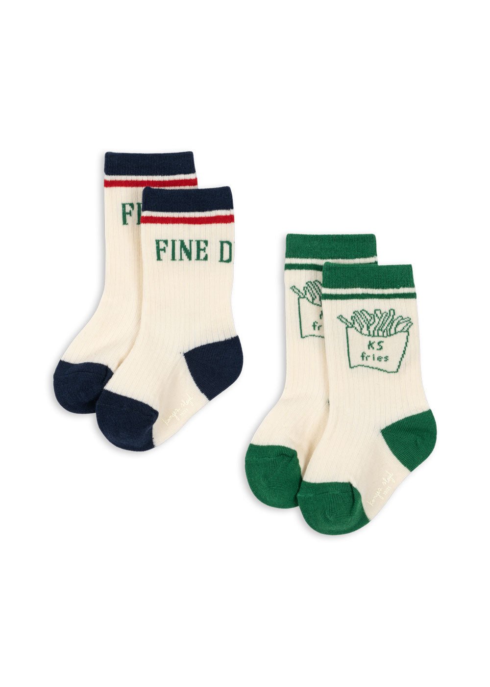 Konges Sløjd 2 Pack Rib Socks – Fine Dining Kids Socks Konges Sløjd