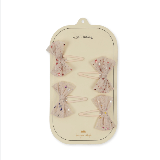 Konges Sløjd  4 Pack tulle Hair clips Bow -Etoile multi