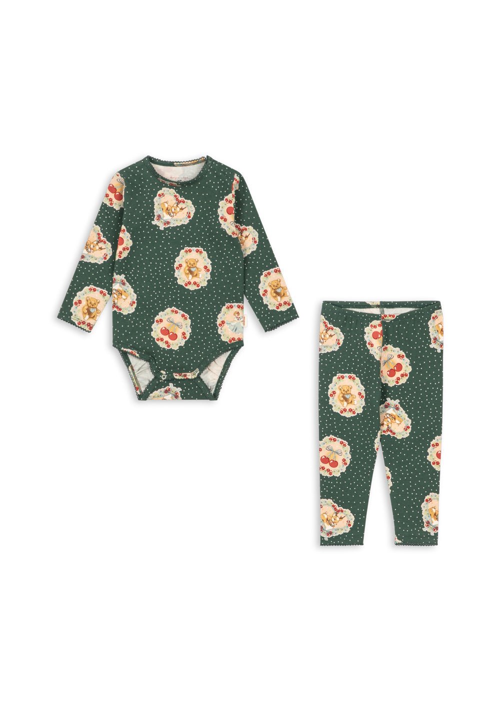 Konges Sløjd Basic Body/pants Set - Deer Diary Green by Konges Sløjd