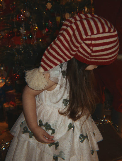 Konges Sløjd Christmas Knit Hat - Christmas Stripe, holiday outfit view 4