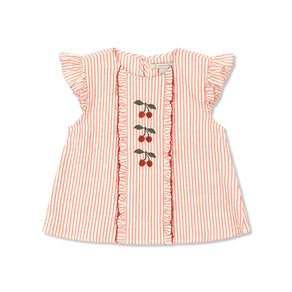 Konges Sløjd Ellie Frill Top GOTS - Amour Stripe Konges sløjd