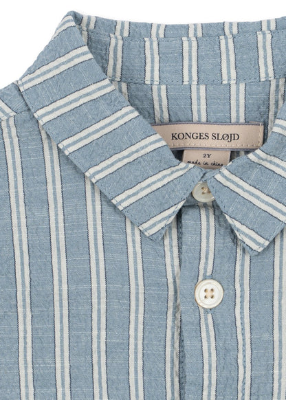 Konges Sløjd Elliot Short Sleeve Shirt - Trio Bleu Stripe Konges Sløjd