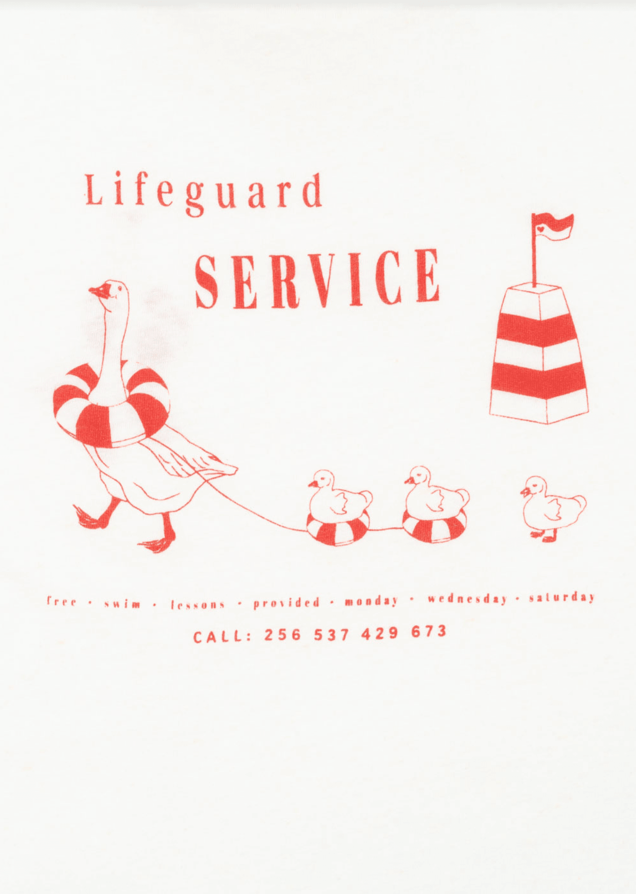 Konges Sløjd Era Mommy Tee OCS - Off White Lifeguard Service