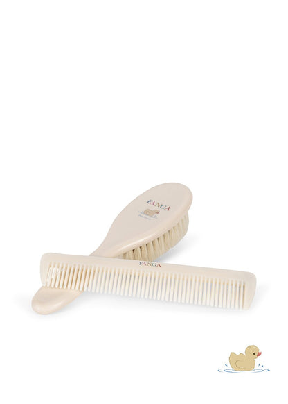 Konges Sløjd Fanga Baby Hairbrush Set - Beige by Konges Sløjd