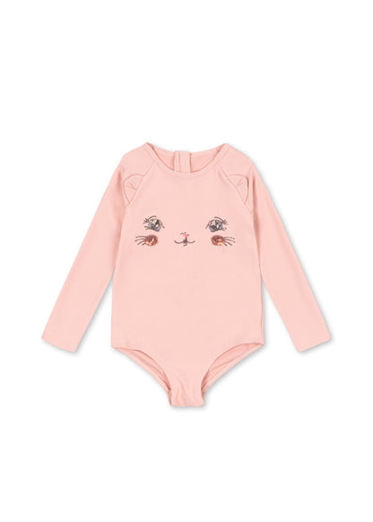 Konges Sløjd Kitty Long Sleeve Swimsuit - Powder Pink