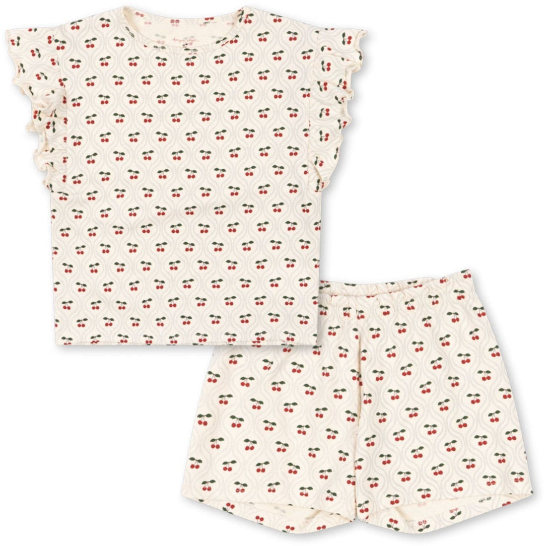 Konges Sløjd LIN FRILL SET GOTS - cherry motif
