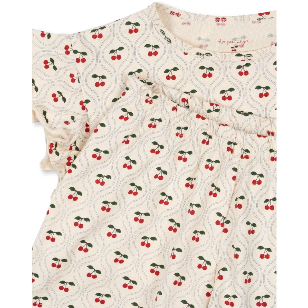 Konges Sløjd LIN FRILL SET GOTS - cherry motif