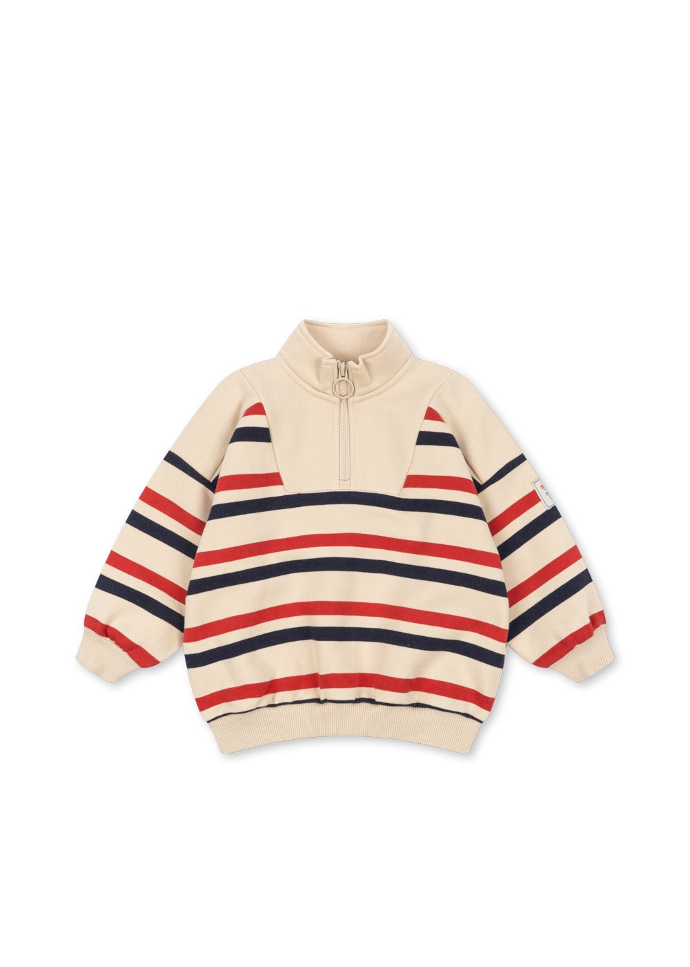 Konges Sløjd Lou Half Zip Sweat - Tangerine Stripe Konges Sløjd