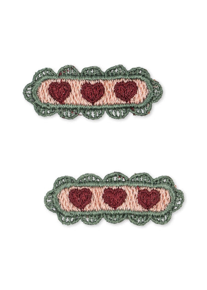 Konges Sløjd 2 PACK HEART HAIR CLIP - mellow rose Konges Sløjd New Collection