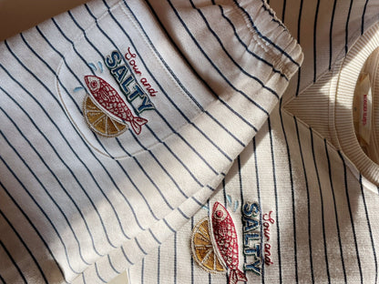 Konges Sløjd Amio Sweatpants – Captains Blue/Antique White | Kids Organic Cotton Pants Konges Sløjd New Collection