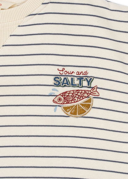 Konges Sløjd Amio Sweatshirt – Captains Blue/Antique White | Kids Organic Cotton Sweatshirt Konges Sløjd New Collection