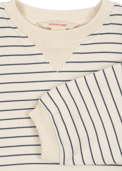 Konges Sløjd Amio Sweatshirt – Captains Blue/Antique White | Kids Organic Cotton Sweatshirt Konges Sløjd New Collection