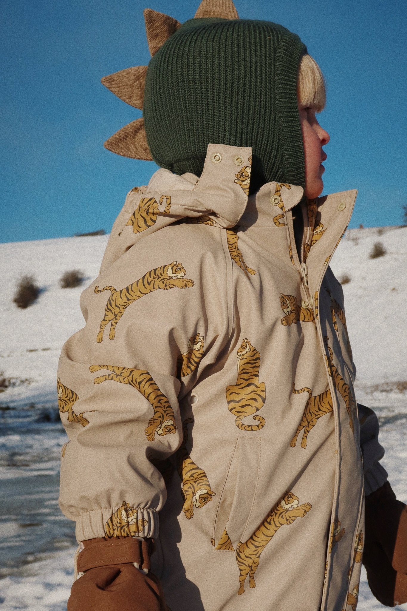 Konges Sløjd ANIMAL BALACLAVA - Green DIno Konges Sløjd