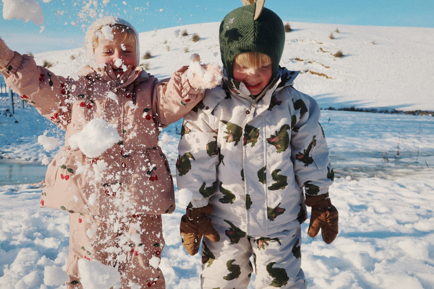 Konges Sløjd ANIMAL BALACLAVA - Green DIno Konges Sløjd