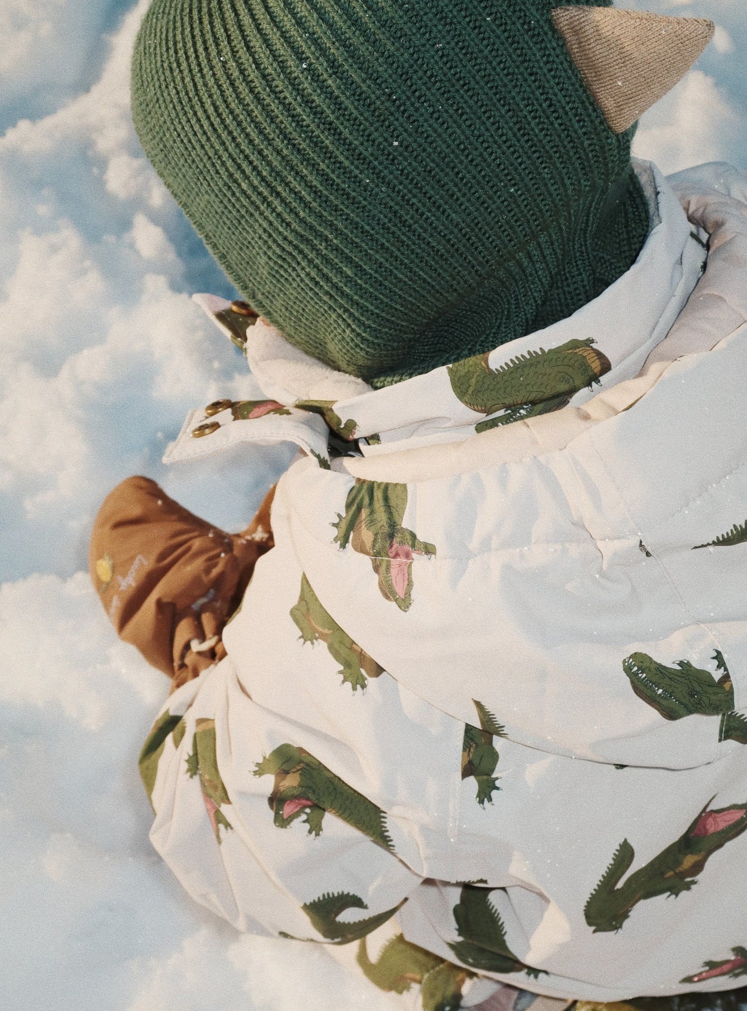 Konges Sløjd ANIMAL BALACLAVA - Green DIno Konges Sløjd