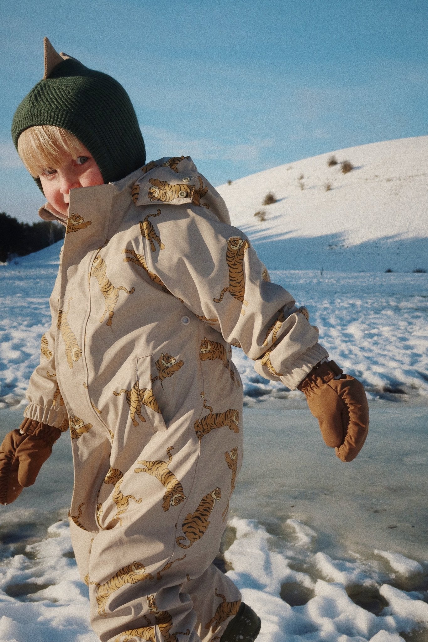 Konges Sløjd ANIMAL BALACLAVA - Green DIno Konges Sløjd