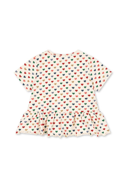 Konges Sløjd BASIC FRILL TEE GOTS - coeur coloré Konges Sløjd