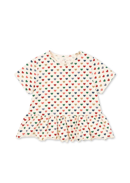Konges Sløjd BASIC FRILL TEE GOTS - coeur coloré Konges Sløjd