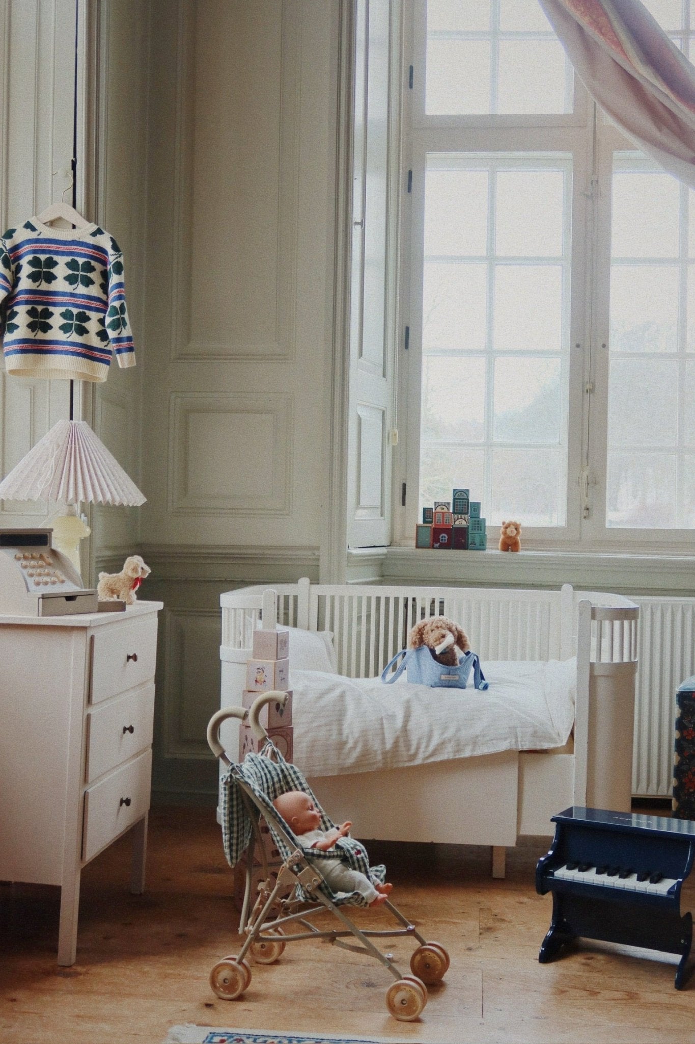 Konges Sløjd CHEEKY DOLL STROLLER - smoke pine check Konges Sløjd New Collection