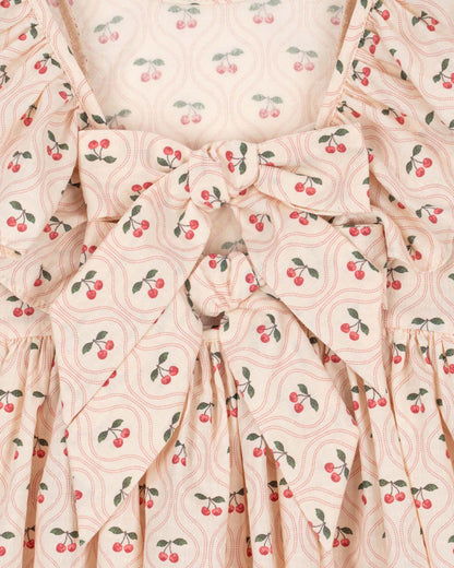 Konges Sløjd Cianna Bow Dress – Cherry Pink Motif | Baby &amp; Toddler Dress konges sløjd