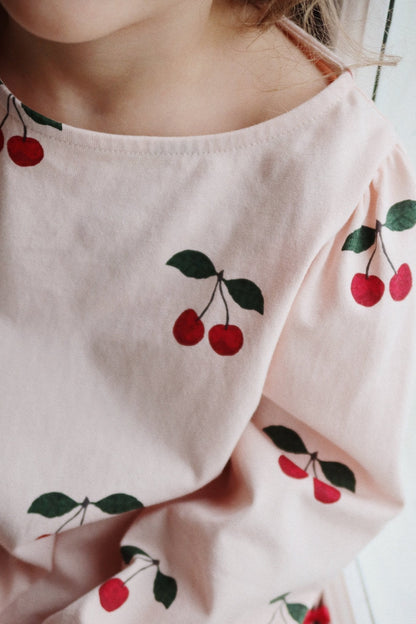 Konges Sløjd DREY SLIT TEE GOTS - MA GRANDE CERISE PEONY Konges Sløjd