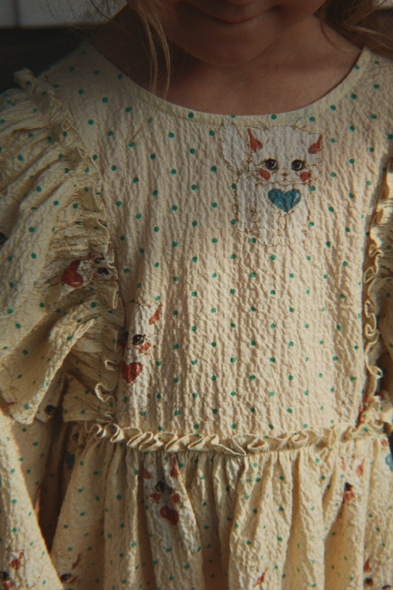 Konges Sløjd ELIN BOW DRESS - dot miao mist Konges Sløjd Limited Collection