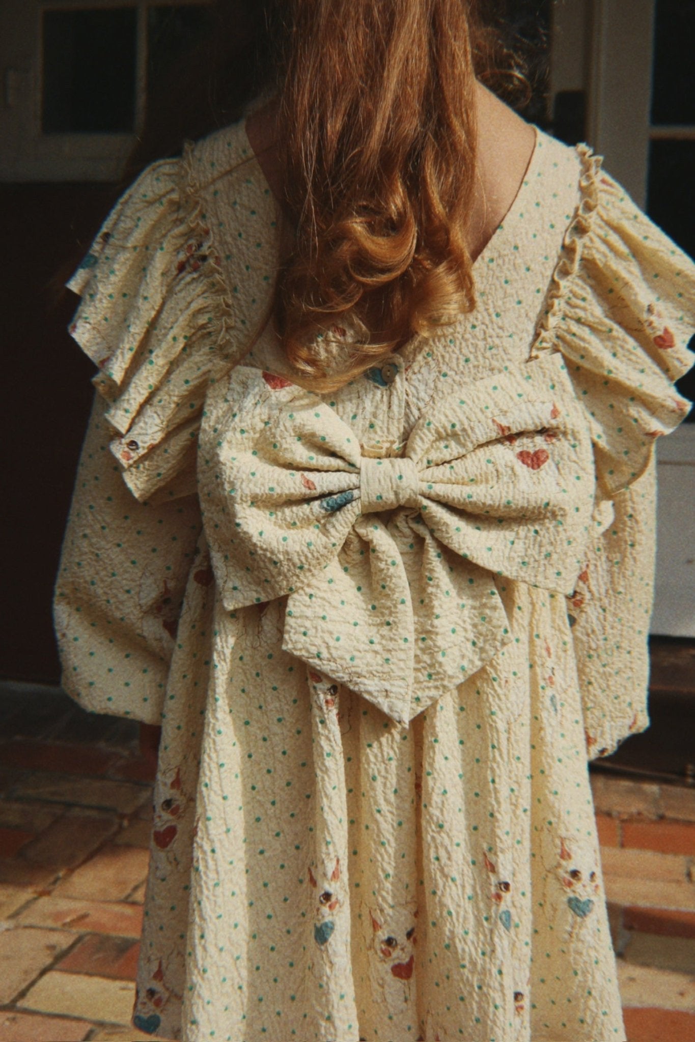 Konges Sløjd ELIN BOW DRESS - dot miao mist Konges Sløjd Limited Collection