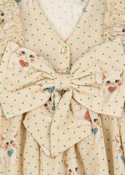 Konges Sløjd ELIN BOW DRESS - dot miao mist Konges Sløjd Limited Collection