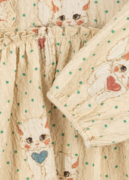 Konges Sløjd ELIN BOW DRESS - dot miao mist Konges Sløjd Limited Collection