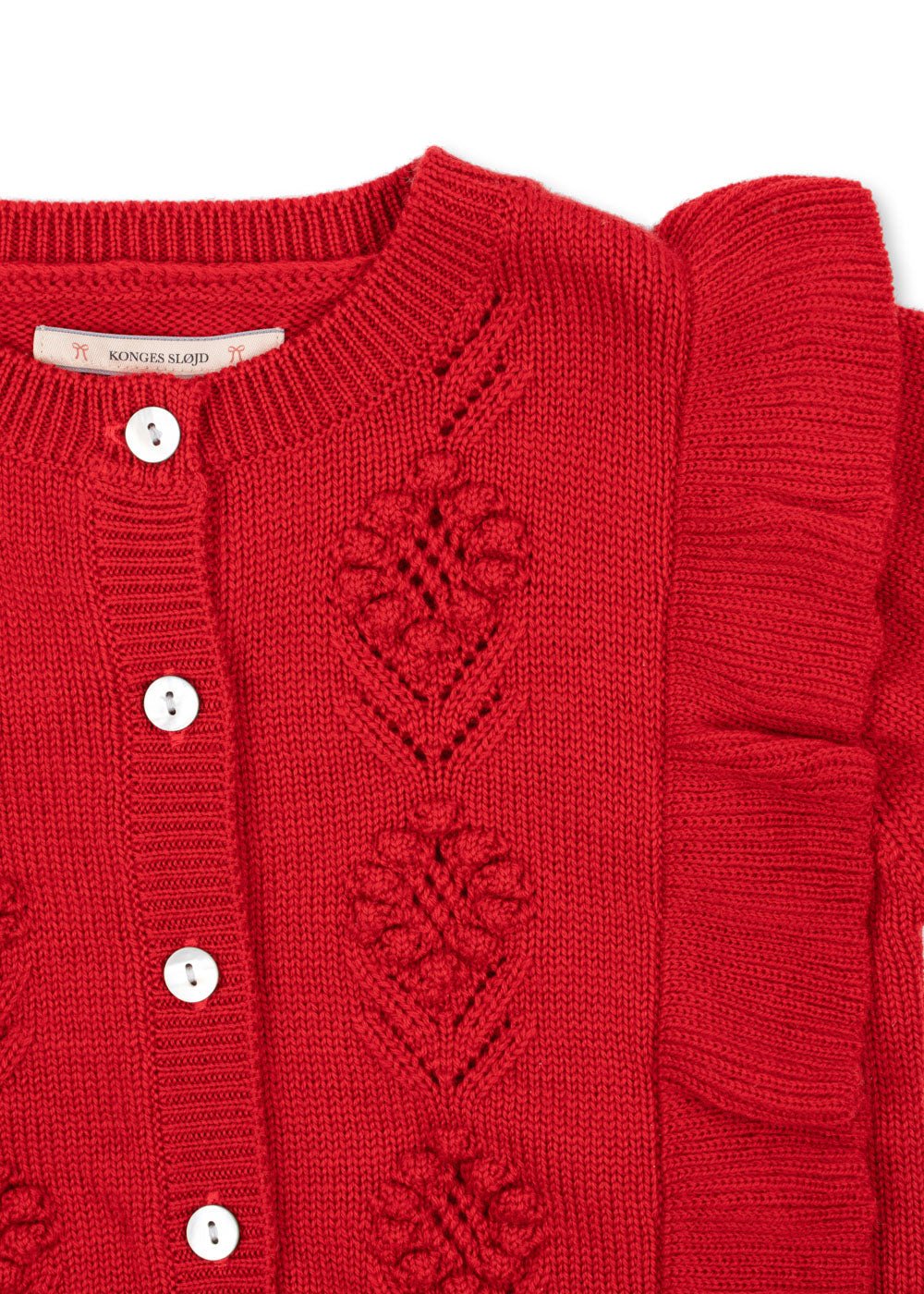 Konges Sløjd FIOL FRILL CARDIGAN - BARBADOS CHERRY Konges Sløjd - enjoykidsus