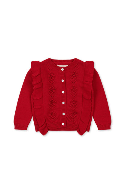 Konges Sløjd FIOL FRILL CARDIGAN - BARBADOS CHERRY Konges Sløjd - enjoykidsus