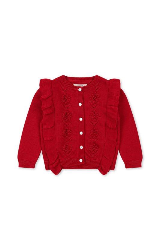 Konges Sløjd FIOL FRILL CARDIGAN - BARBADOS CHERRY Konges Sløjd - enjoykidsus