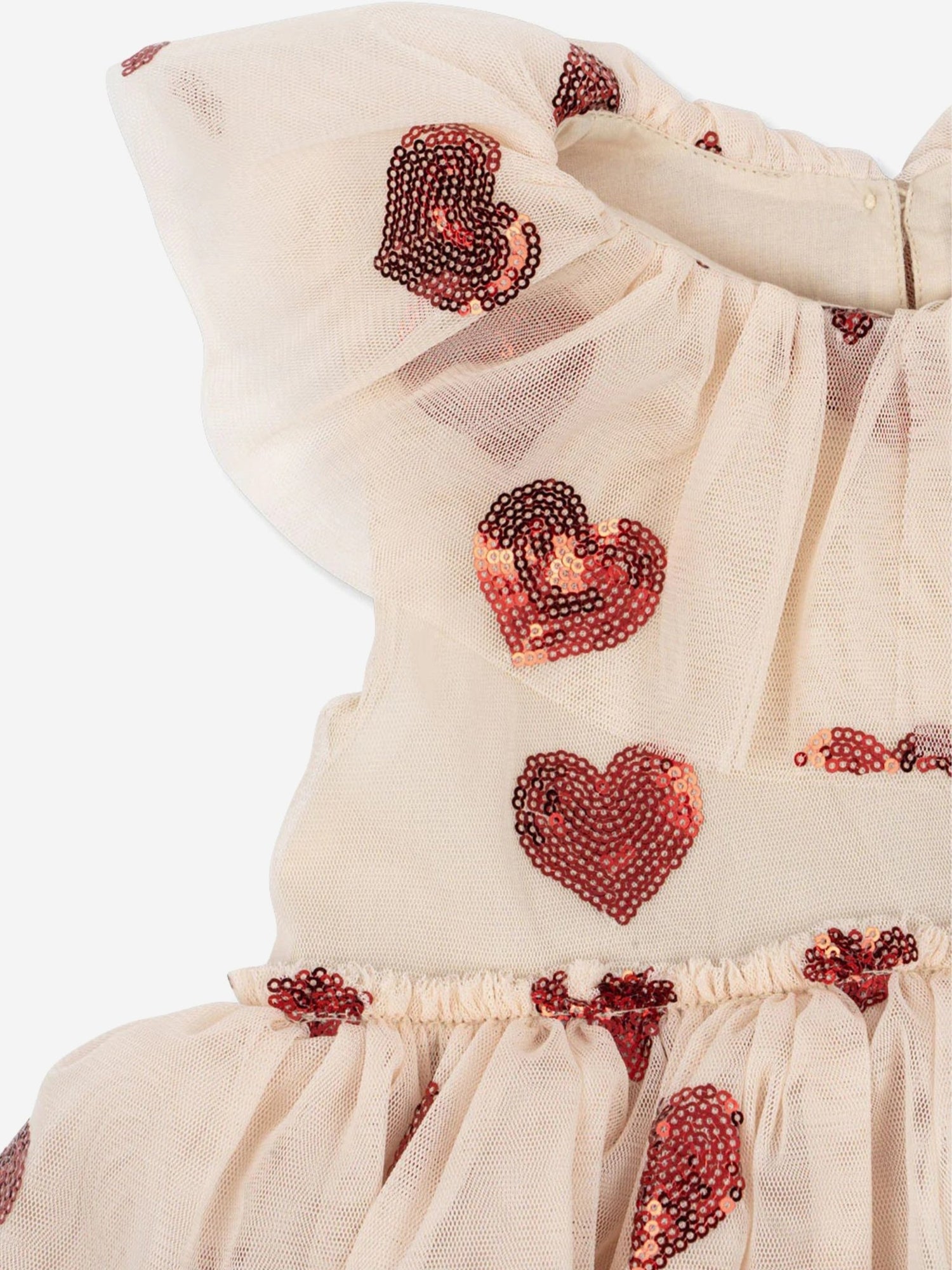 Konges Sløjd Girls Yvonne Tulle Hearts Fairy Dress in Ivory Konges Sløjd