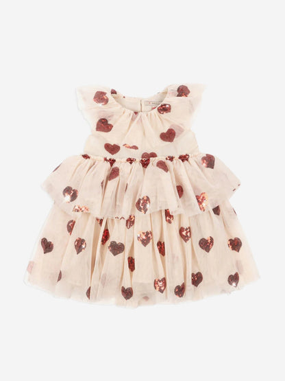 Konges Sløjd Girls Yvonne Tulle Hearts Fairy Dress in Ivory Konges Sløjd