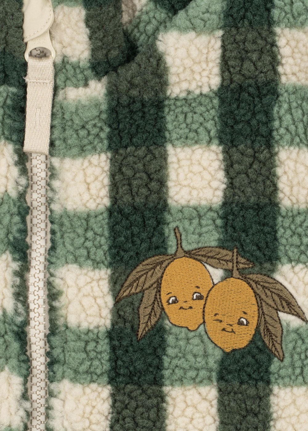 Konges Sløjd JODY TEDDY VEST - green check Konges Sløjd New Collection