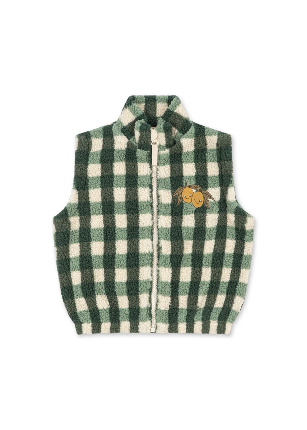 Konges Sløjd JODY TEDDY VEST - green check Konges Sløjd New Collection