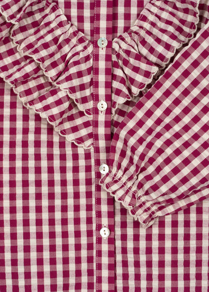 Konges Sløjd KIM BLOUSE - sangria/butter check Konges Sløjd New Collection