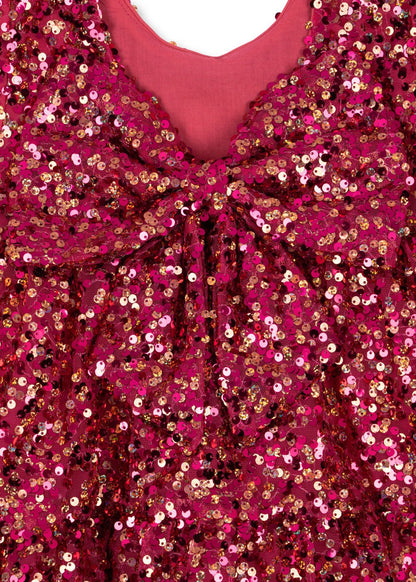 Konges Sløjd LILA BOW DRESS - sparkling sangria Konges Sløjd New Collection