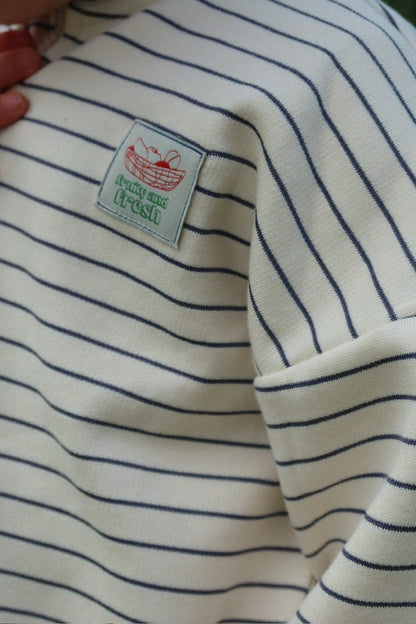 Konges Sløjd LOU HALF ZIP SWEATSHIRT - flintstone stripe Konges Sløjd New Collection