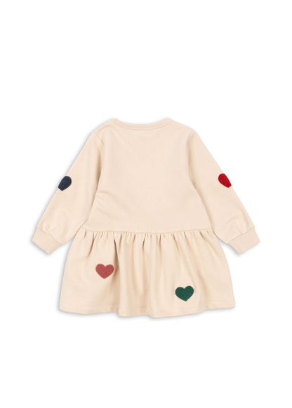 Konges Sløjd Lou Sweat Dress – Multi Heart | Kids Organic Cotton Dress Konges Sløjd New Collection